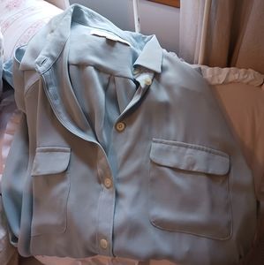 Loft Light Green Polyester Blouse